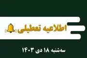 اطلاعیه تعطیلی| مدارس کدام شهرها فردا سه شنبه ۱۸ دی ۱۴۰۳ تعطیل شدند؟