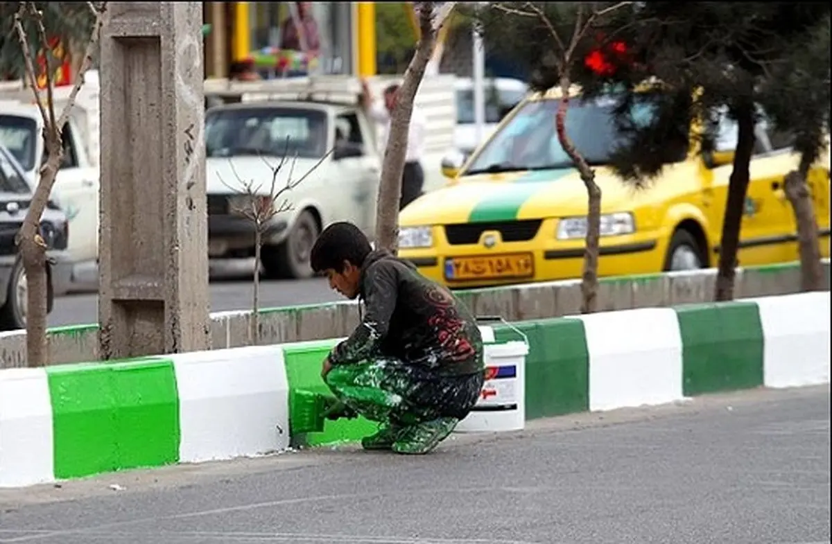 ممنوعیت رنگآمیزی جداول در معابر شهر تهران