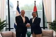 وزیر خارجه امارات و وزیر جنگ رژیم صهیونیستی در یک قاب