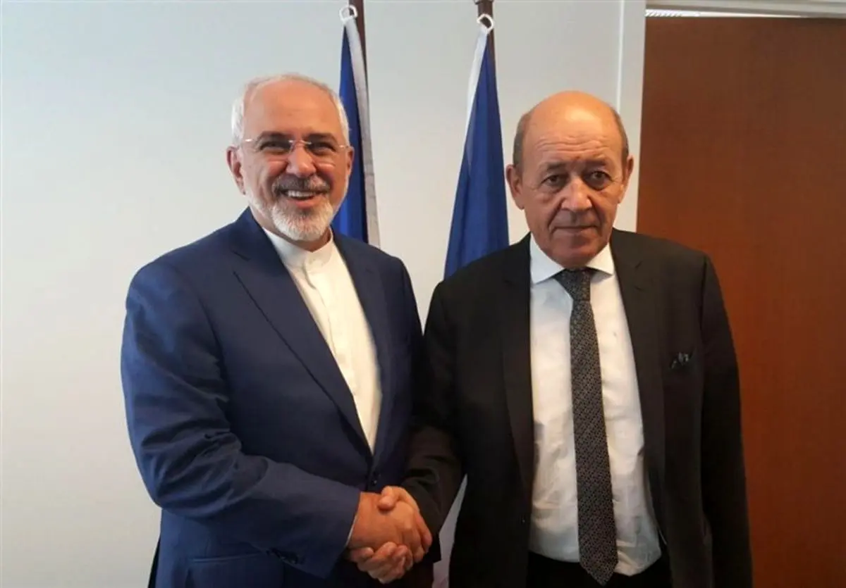 دیدار ظریف با وزیر خارجه فرانسه