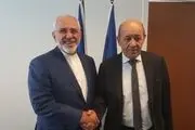 دیدار ظریف با وزیر خارجه فرانسه