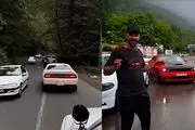 جوانان عراقی با خودروهای آمریکا در جاده‌های شمال ایران
