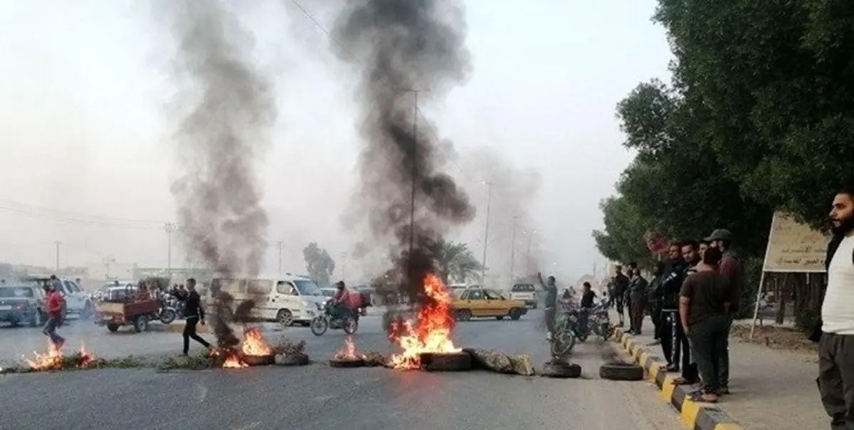 مسدود کردن جاده کربلاء به نجف توسط آشوبگران