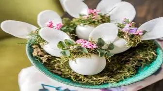 آموزش کاشت سبزه‌ تخم مرغی به شکل خرگوش