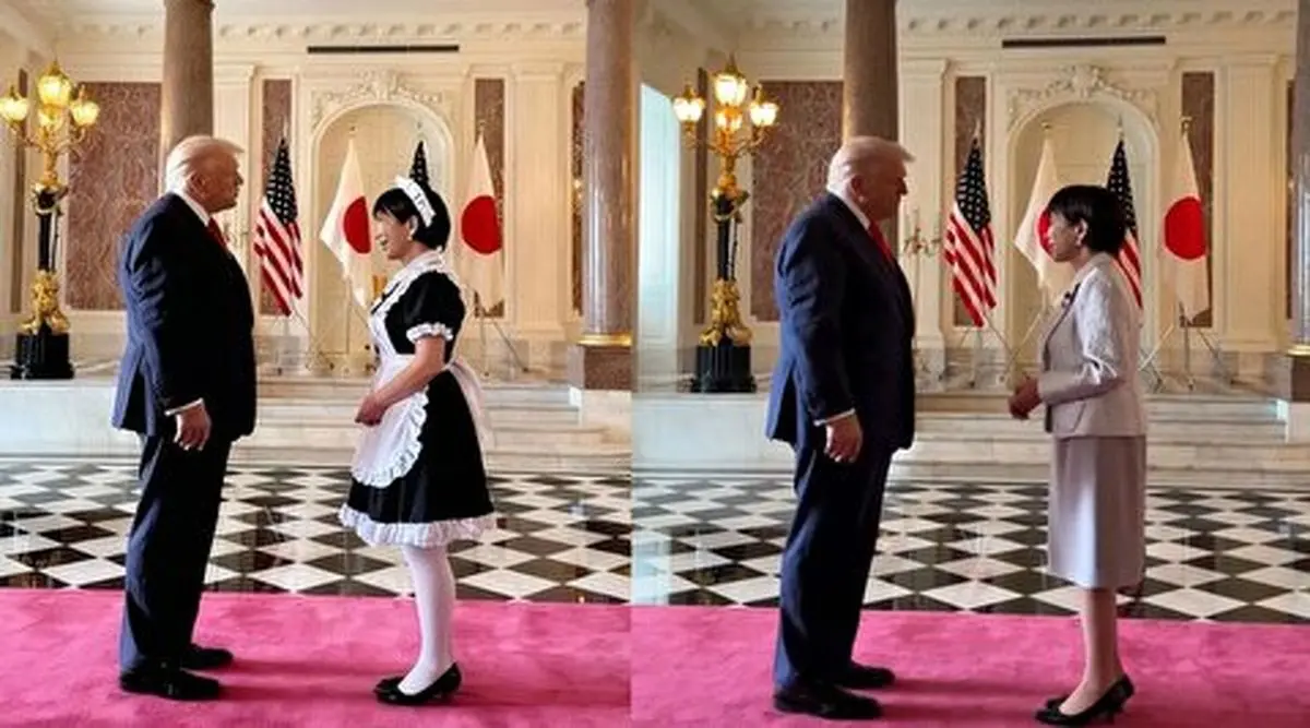 تصاویر جنجالی ترامپ و خانم نخست وزیر/فیلم