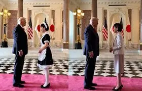 تصاویر جنجالی ترامپ و خانم نخست وزیر/فیلم