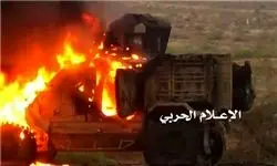 آتش زدن 5 خودروی شبه نظامی سعودی توسط یمنی ها