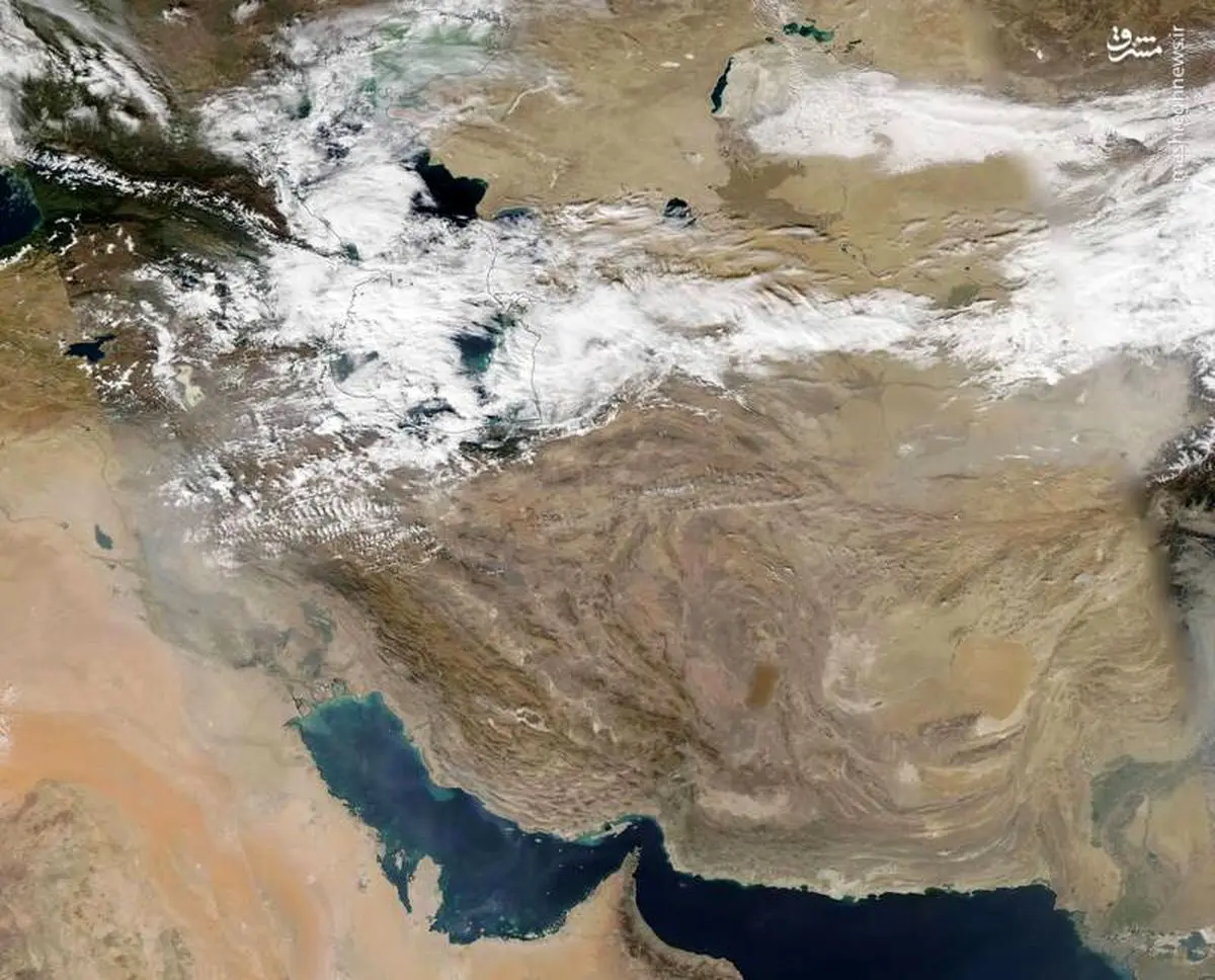 تصویر ماهوارهای از وضعیت جوی امروز ایران