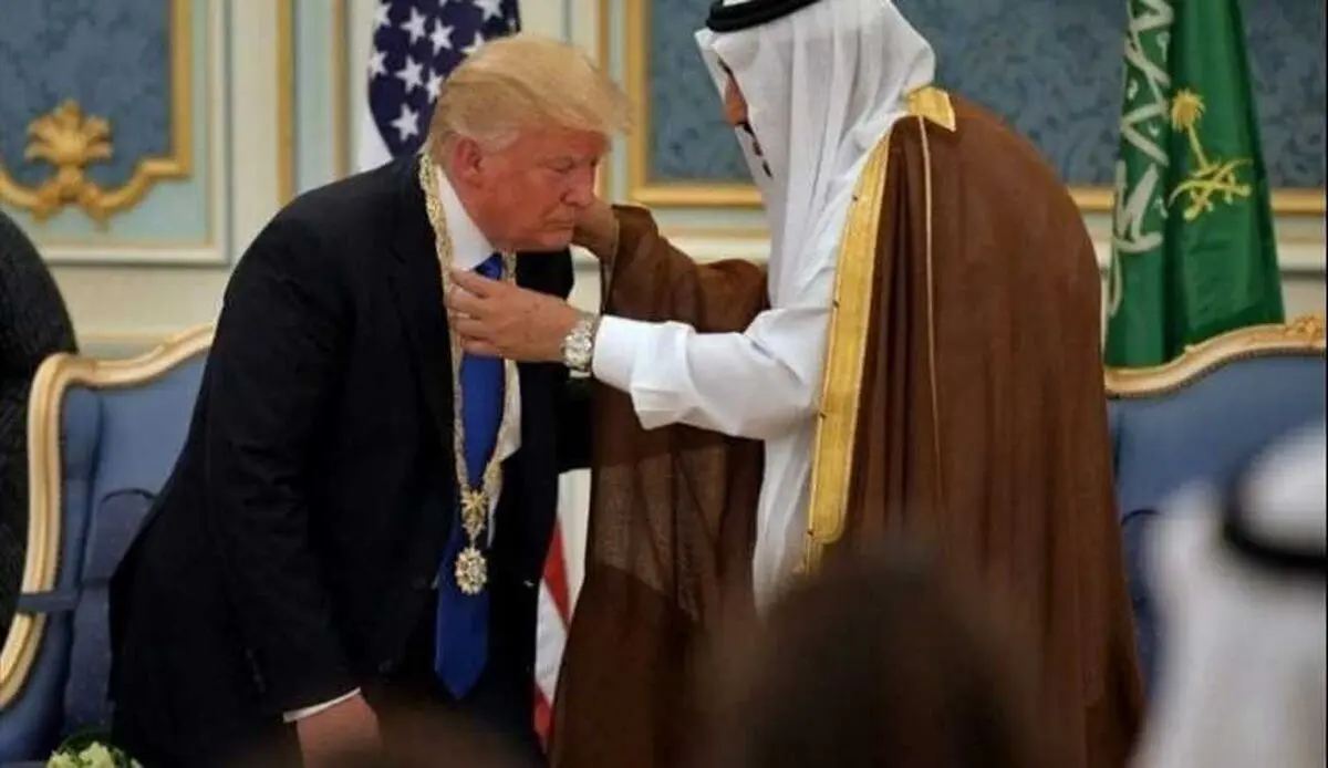 کرنش ترامپ در مقابل سلمان+عکس