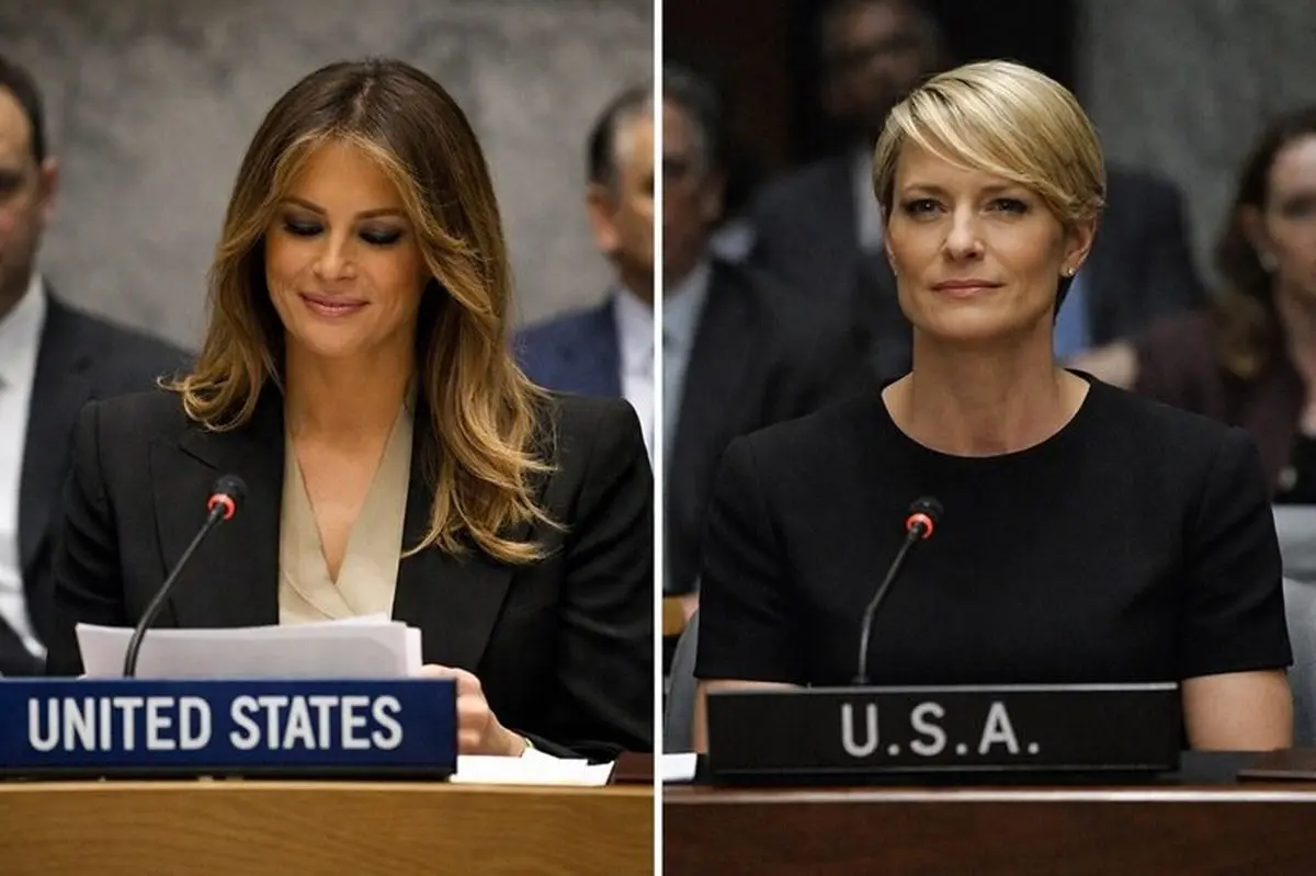 ملانیا ترامپ نسخه ضعیف‌تر بازیگر سریال خانه پوشالی