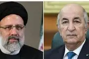 رئیس جمهور الجزائر به آیت‌الله رئیسی تبریک گفت