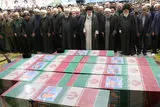 اقامه نماز بر پیکر رئیس‌جمهور شهید و همراهان گرامی ایشان
