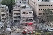 لحظه اصابت موشک در نزدیکی یکی از اشغالگران