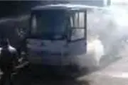 سرویس مدرسه‌ای در مشگین‌شهر طعمه حریق شد