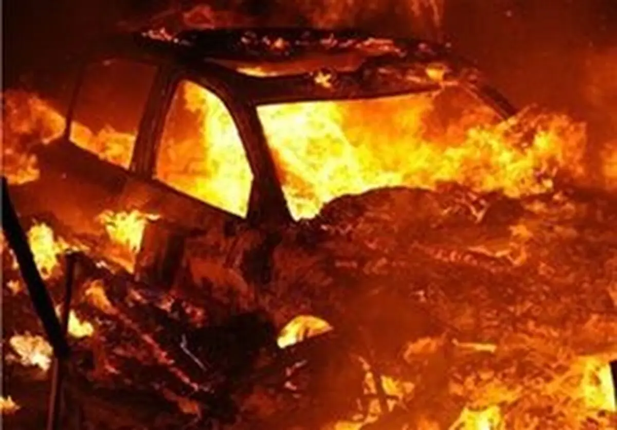 آتش سوزی مرگبار خودرو 207 