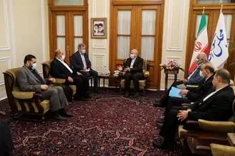 دیدار نایب رئیس دفتر سیاسی جنبش حماس با قالیباف/گزارش تصویری