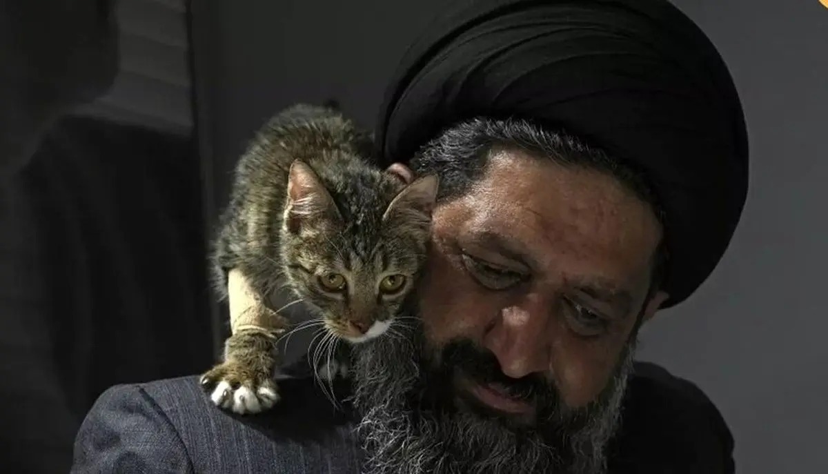 این روحانی در ایران پرطرفدار شد! | گربه در آغوش روحانی محبوب