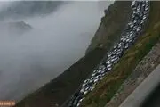 ترافیک سنگین در جاده چالوس