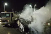 تصادف تانکر سوخت با اتوبوس مسافربری/ گزارش تصویری