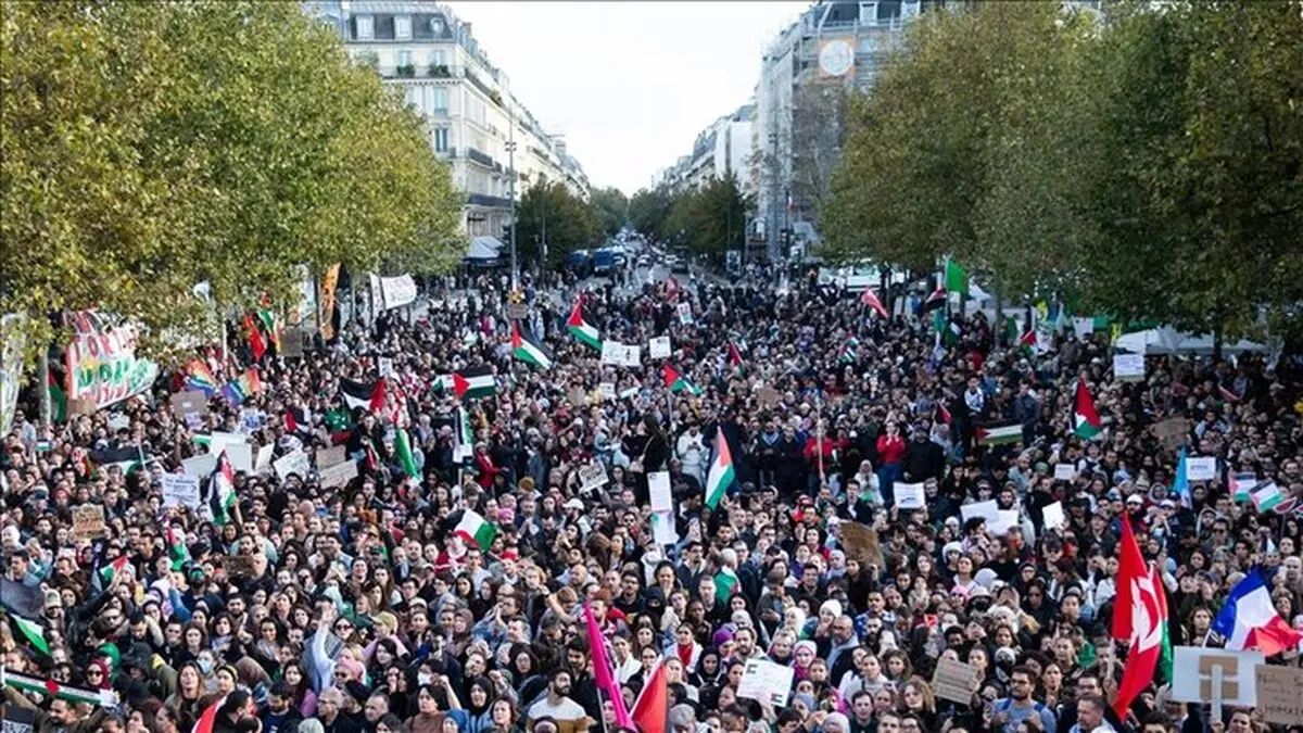 حمله پلیس فرانسه با گاز اشک‌آور به حامیان فلسطین 