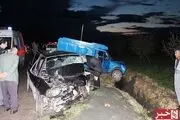 شاخ به شاخ شدن پراید با وانت 10 کشته و زخمی برجای گذاشت