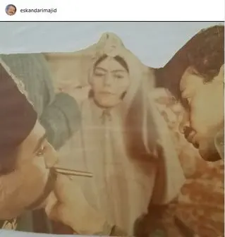 عکسی قدیمی از گریم بازیگران در سریال «امیر کبیر»
