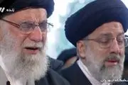 اشک‌های رهبر انقلاب هنگام اقامه نماز بر پیکر حاج‌قاسم/فیلم