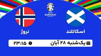پخش زنده انتخابی یورو 2024: اسکاتلند - نروژ 28 آبان 1402

