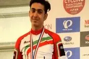مدال طلای کاپ ژاپن بر گردن دوچرخه سوار ایرانی