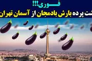 پشت صحنه ساخت ویدئوی جنجالی بارش بادمجان از آسمان تهران!/ فیلم