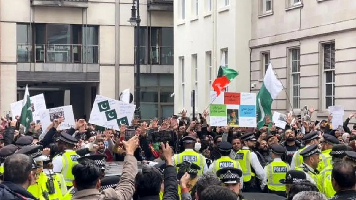 تظاهرات حامیان عمران خان در لندن