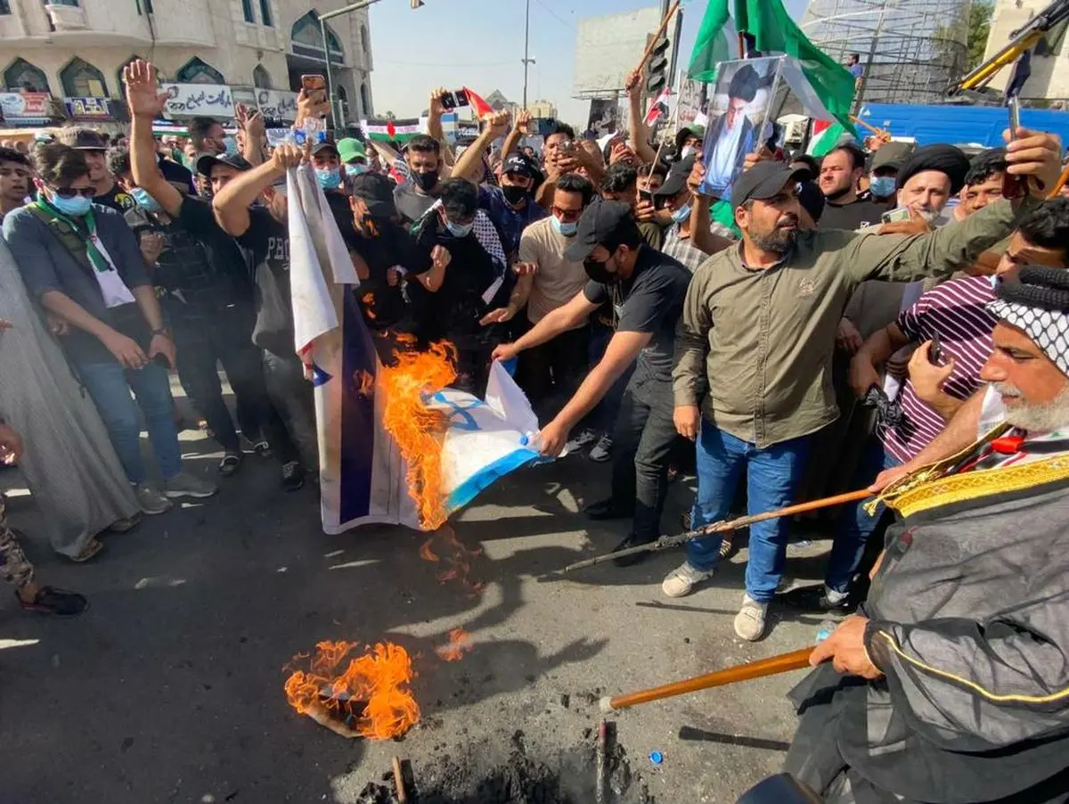 تظاهرات گسترده در بغداد در حمایت از مقاومت فلسطین