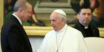 درخواست اردوغان از پاپ برای کمک به پایان دادن به جنایات صهیونیست‌ها