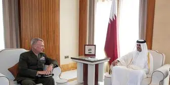 دیدار فرمانده تروریست آمریکایی با امیر قطر