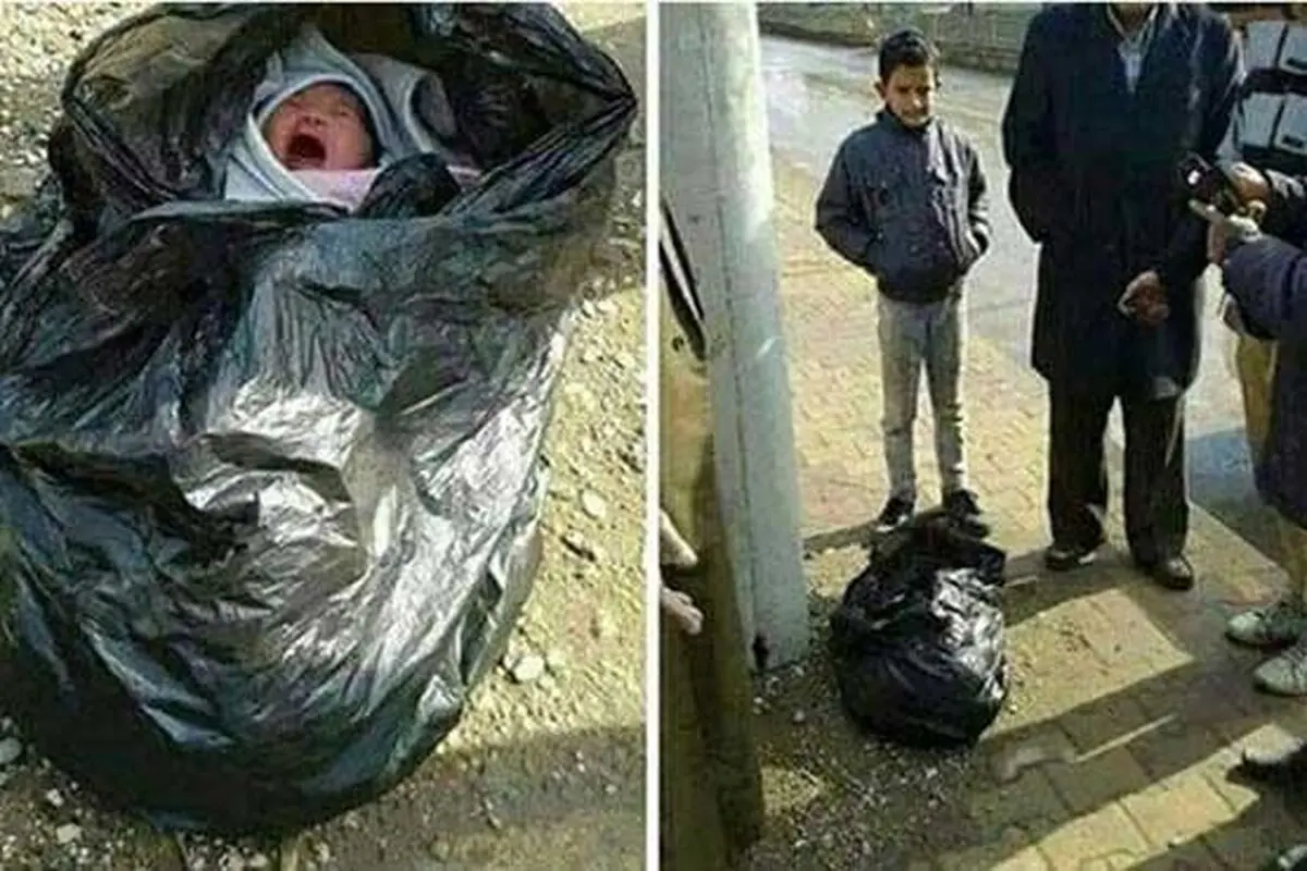 نوزادان رها شده در مقابل بیمارستان +عکس 