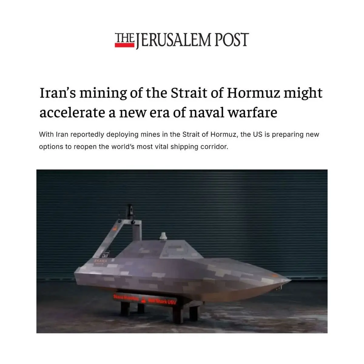 جروزالم پست: مین‌گذاری تنگه هرمز توسط ایران ممکن است آغازگر عصر جدیدی از نبردهای دریایی باشد