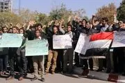  تجمع اعتراض‌آمیز دانشجویان دانشگاه تبریز علیه جنایات آل‌سعود در یمن 