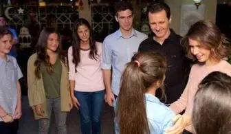 بشار اسد و خانواده در مراسم افطاری +تصاویر