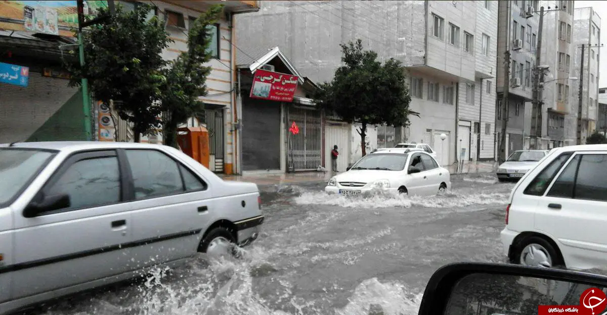 آبگرفتگی معابر مازندران از غرب تا شرق+ تصاویر