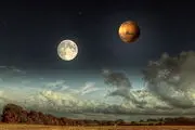 غروب امشب ماه و مریخ همسایه می‌شوند!