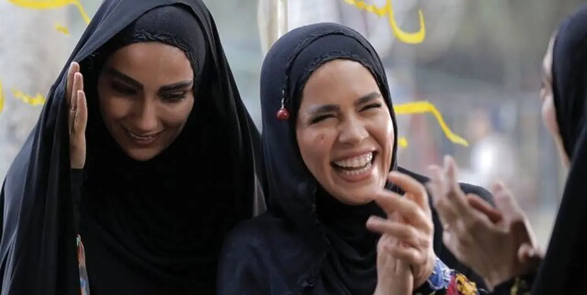 نجلا و رفیقش در پشت صحنه سریال+فیلم