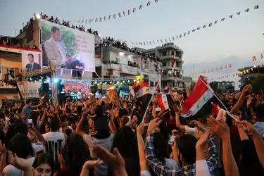 جشن پیروزی بشار اسد