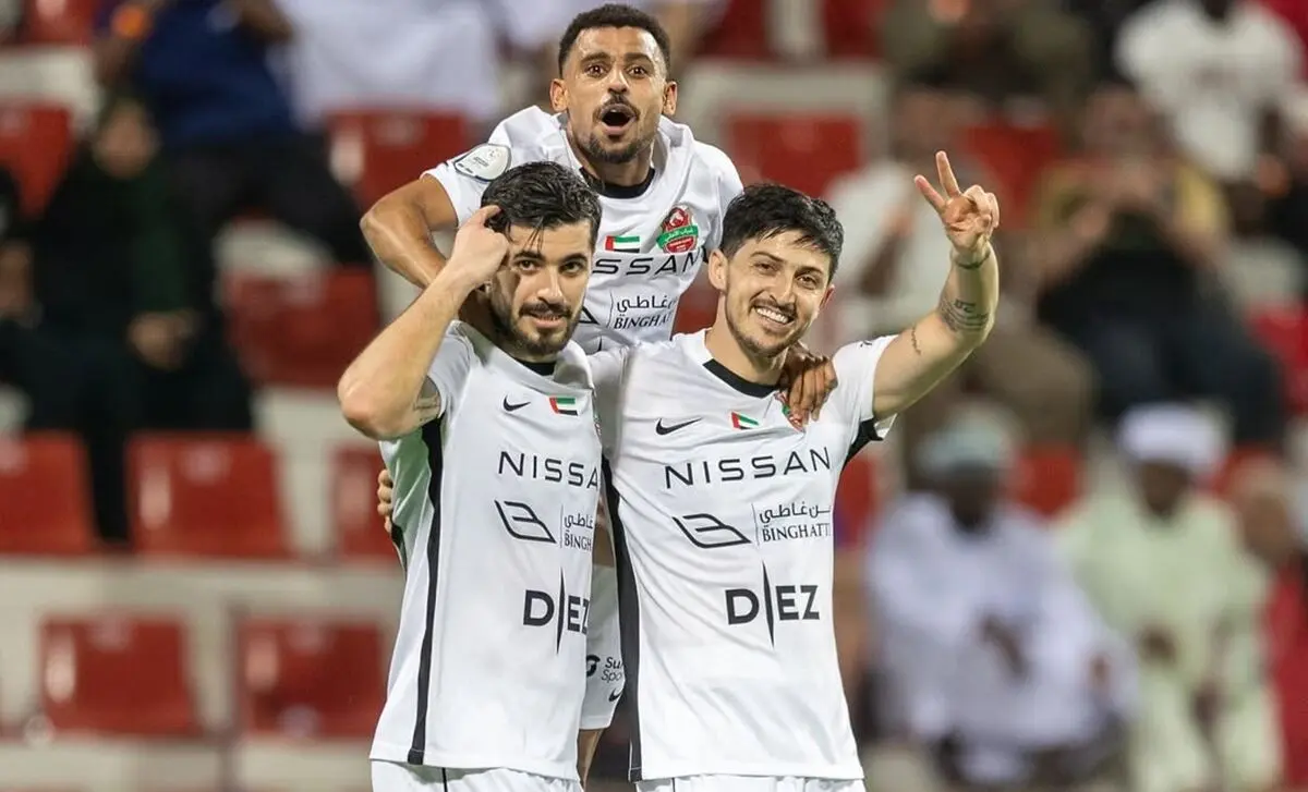 گل سردار آزمون در بازی شباب الاهلی و خورفکان