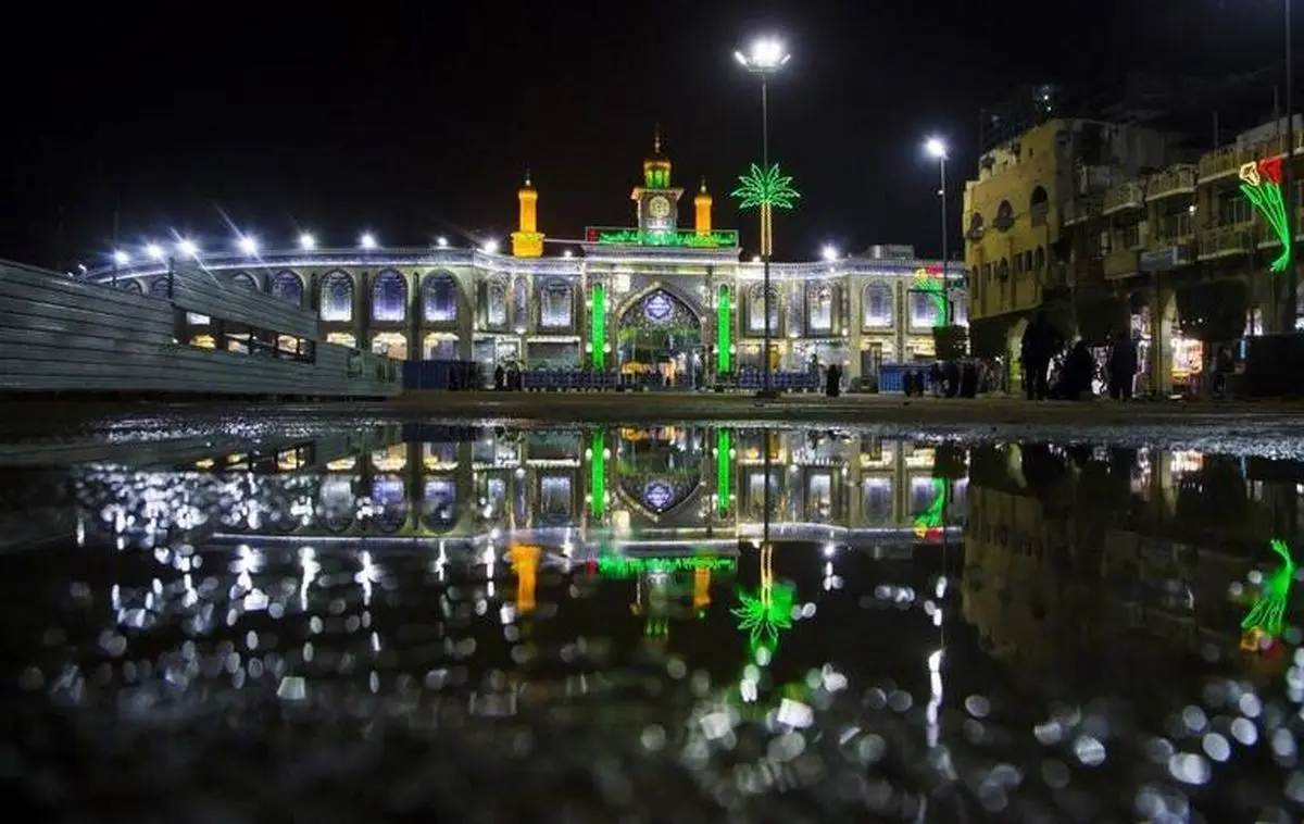 تصاویری ناب از بارش رحمت الهی در کربلای معلی