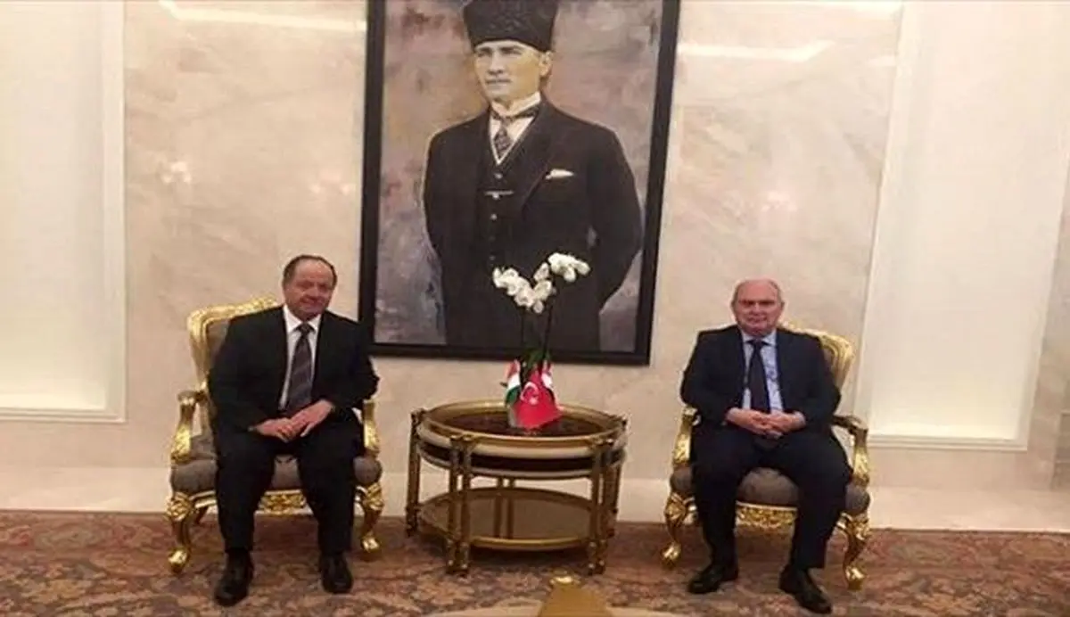 پرچم اقلیم کردستان دردیدار رسمی بارزانی از ترکیه!