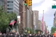 اهتزاز پرچم امام حسین (ع) در نیویورک /فیلم