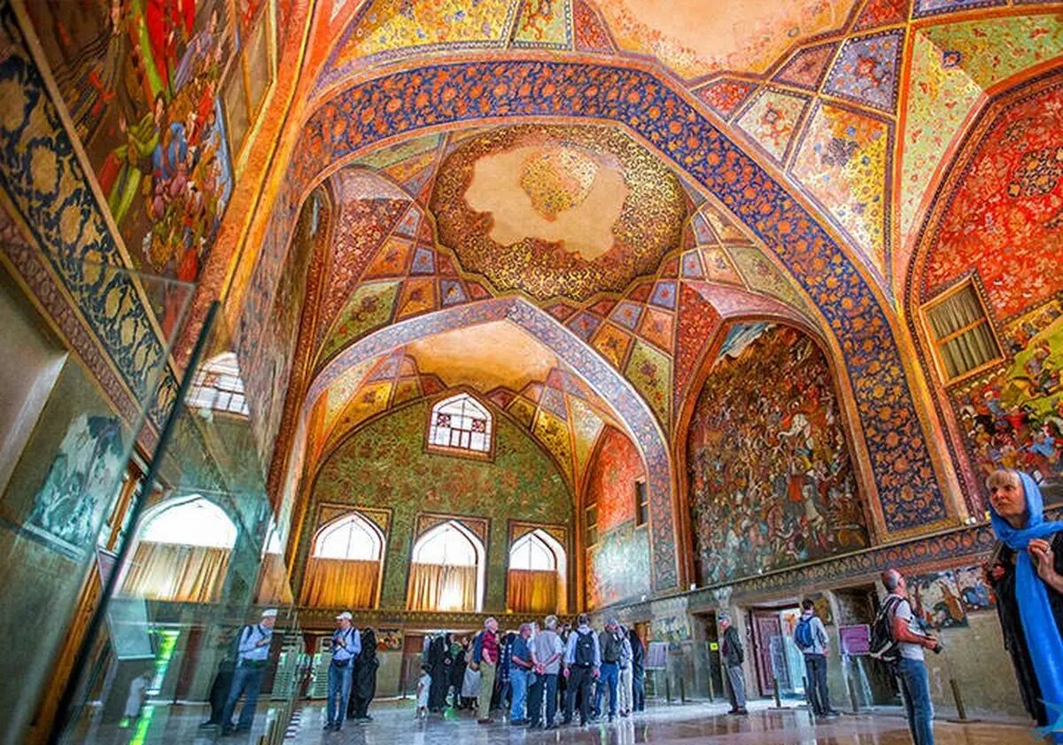 نمایی زیبا از کاخ چهل‌ستون/ عکس