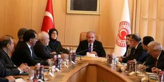 دیدار ظریف با «مصطفی شنتاپ» رئیس مجلس ملی ترکیه/ عکس