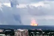 انفجار مهیب در یک زاغه مهمات در روسیه 