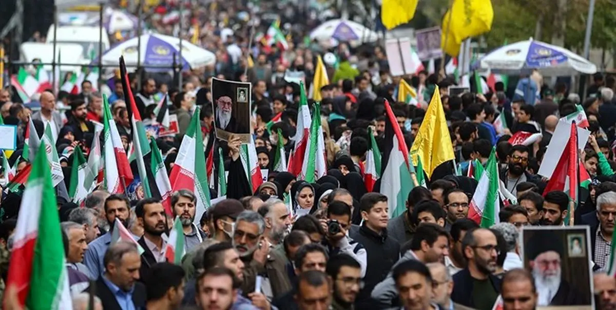 حماسه دوباره ایرانیان درمحکومیت آمریکا و اسرائیل/ خط و نشان جوانان برای دشمنان+فیلم و عکس
